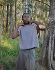 Cut Off Tank - Slate Grey.