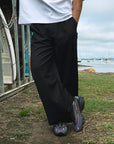 Wide Leg Pleated Pant - Black.