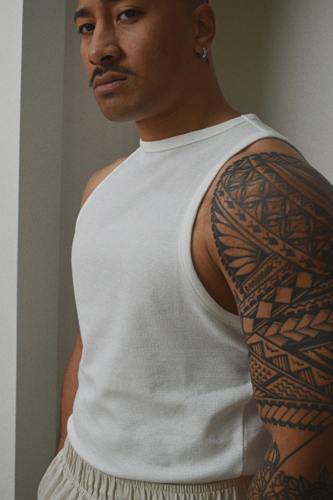 Waffle Singlet - White.