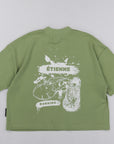 Cropped Graffiti T-Shirt - Pistachio.