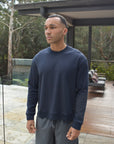 Premium L/S Blank - Navy.