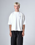Raw Cut Cropped T-Shirt - Pearl White.