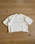 Raw Cut Cropped T-Shirt - Pearl White.
