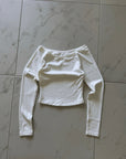Off Shoulder Long Sleeve - White.