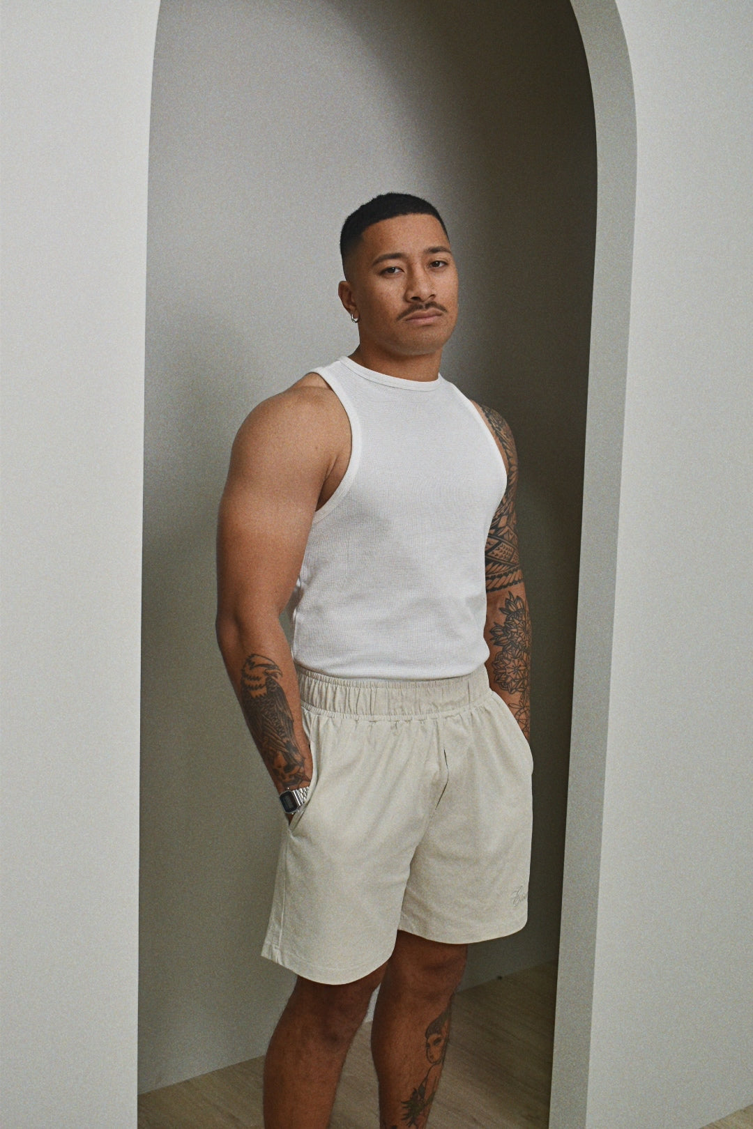 Waffle Singlet - White.