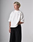 Raw Cut Cropped T-Shirt - Pearl White.