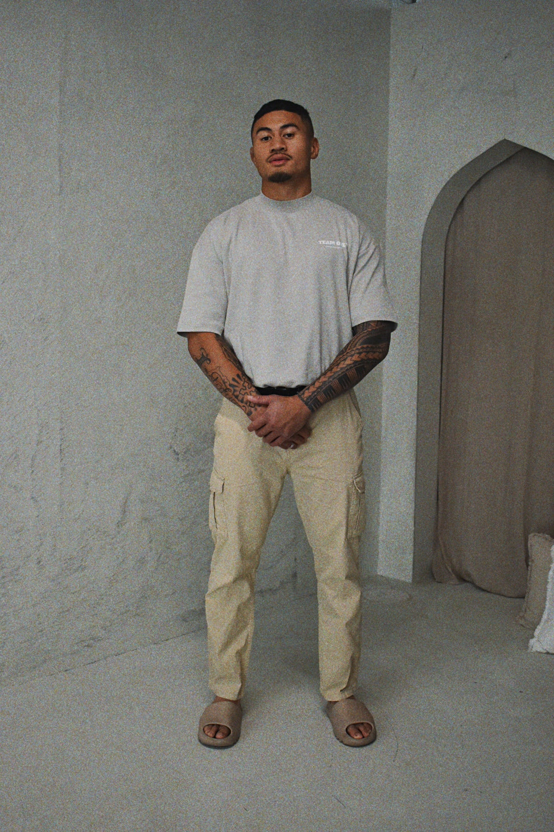 Team Only T-Shirt - Taupe Grey.