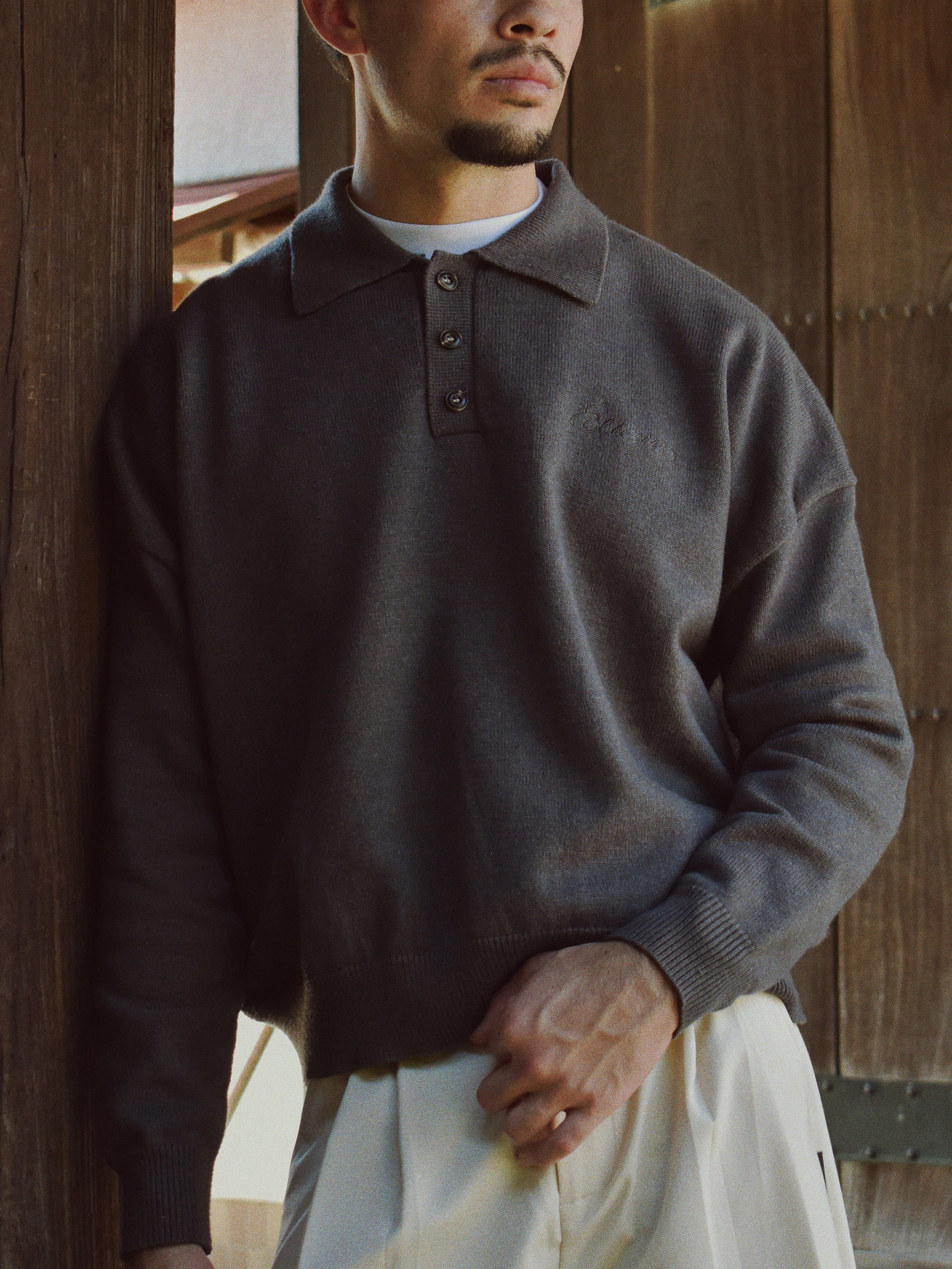 Polo Knit - Graphite Grey.