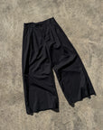 Wide Leg Pleated Pant - Black.