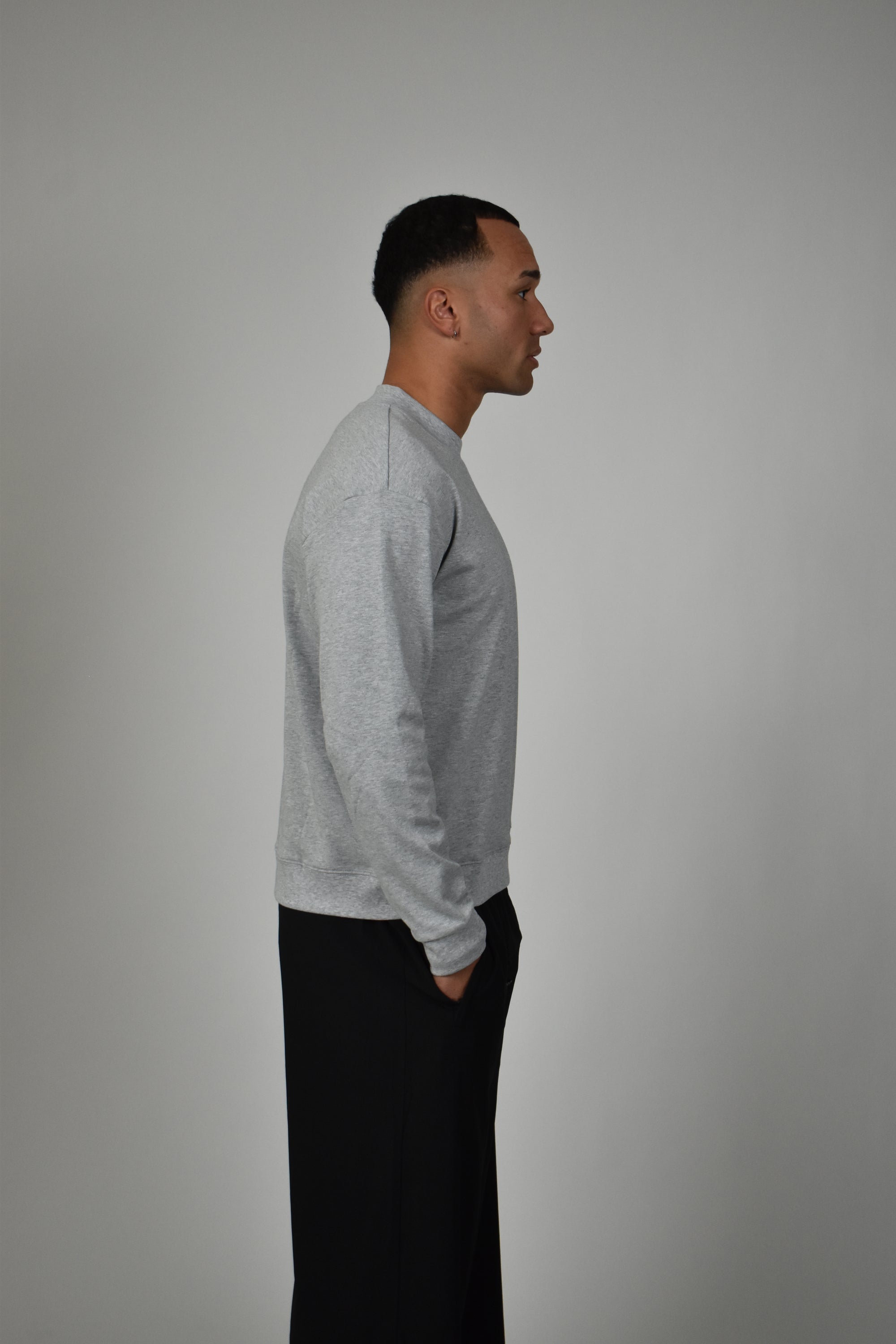Premium L/S Blank - Grey Marle.