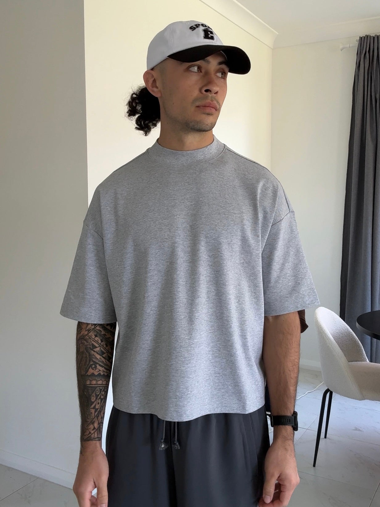Cropped Blank - Grey Marle.