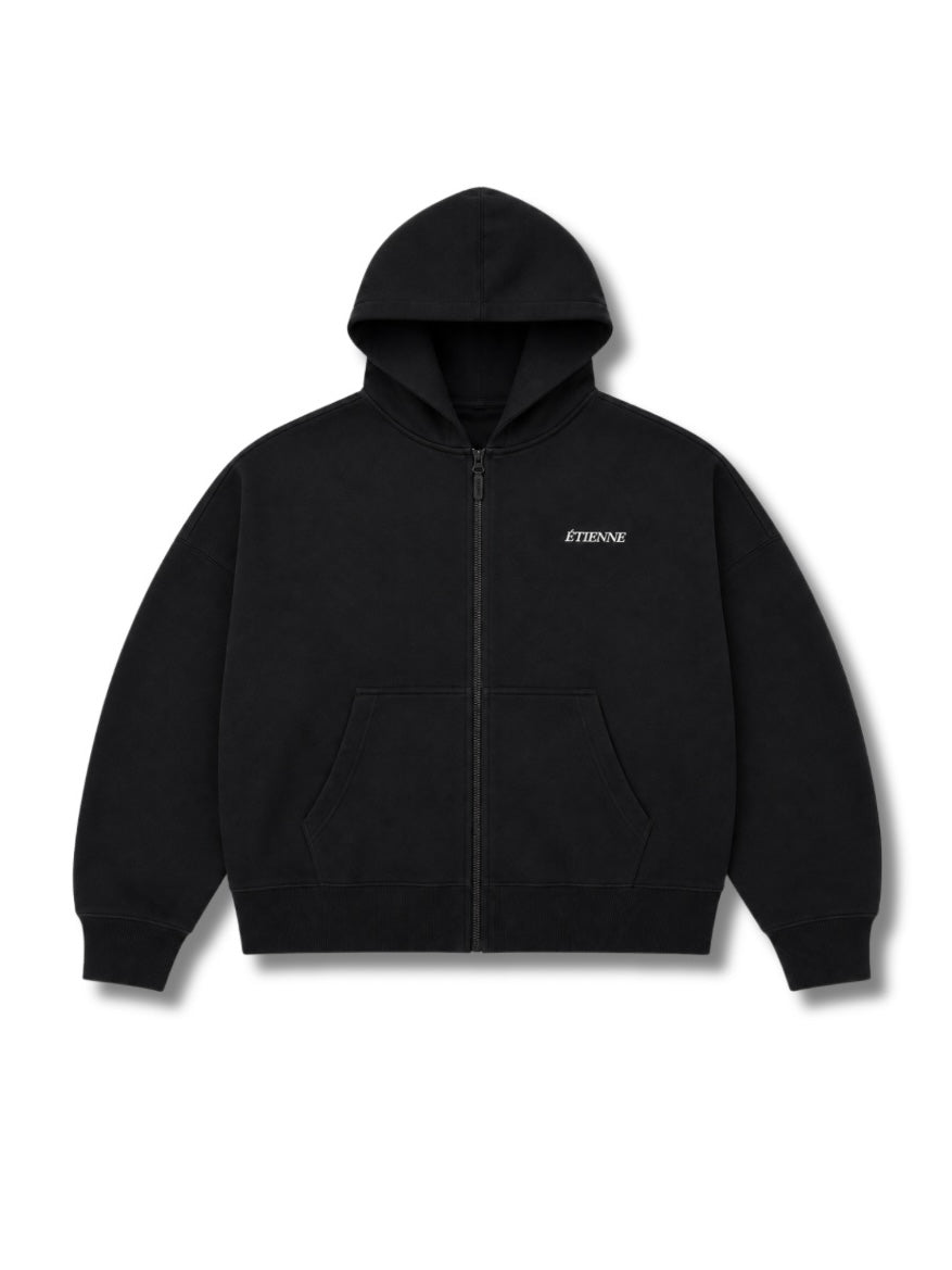 Zipped Hood - Black.