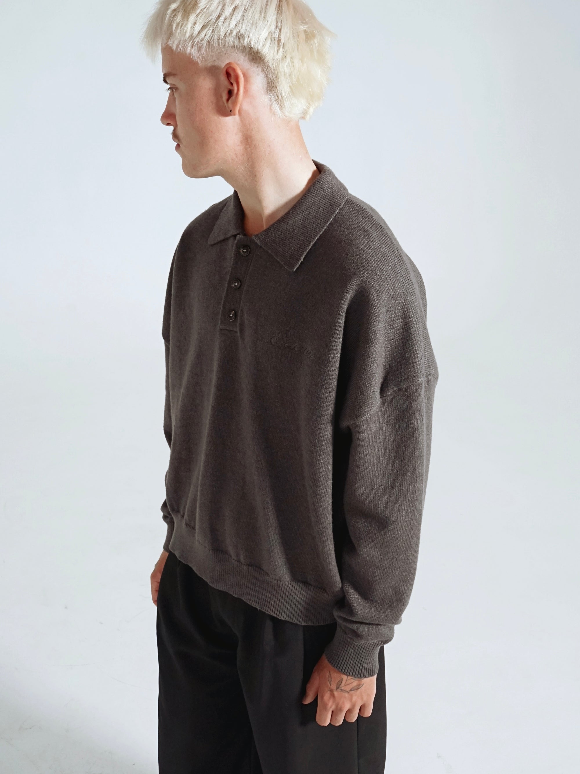 Polo Knit - Graphite Grey.