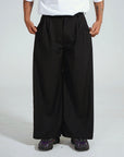 Wide Leg Pleated Pant - Black.