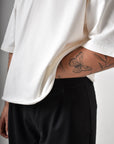 Raw Cut Cropped T-Shirt - Pearl White.