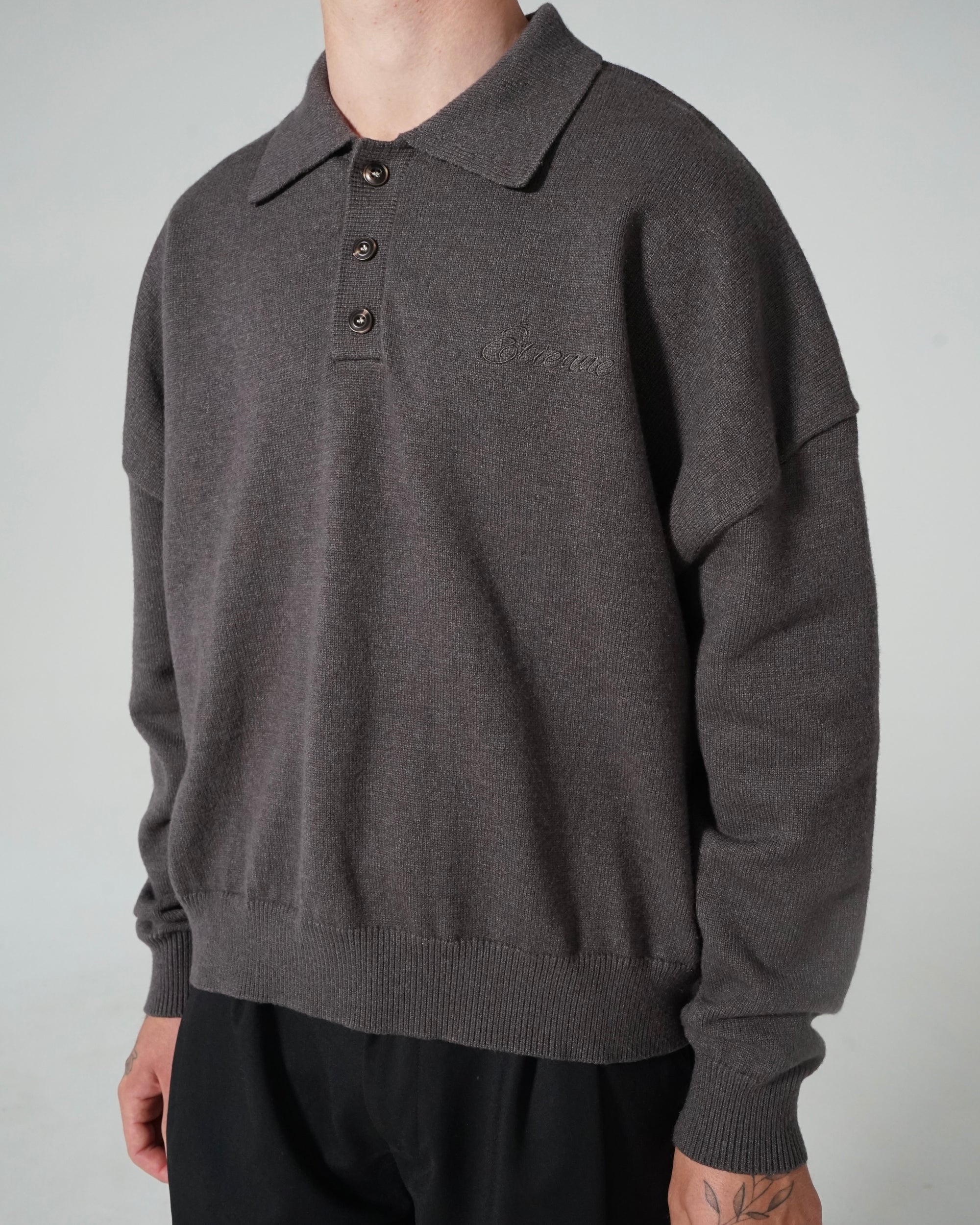 Polo Knit - Graphite Grey.