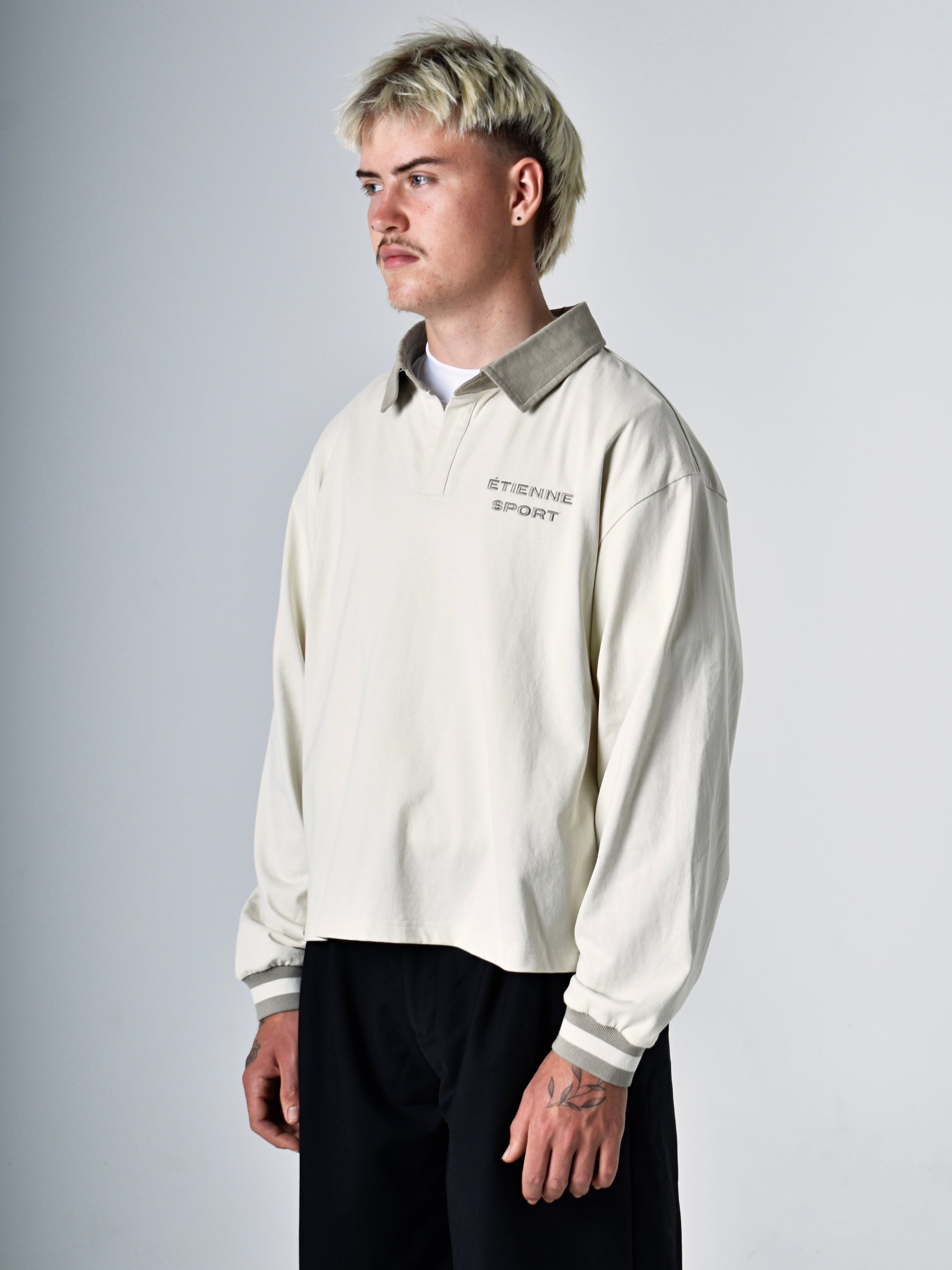 Rugby Polo - Stone/Cream.