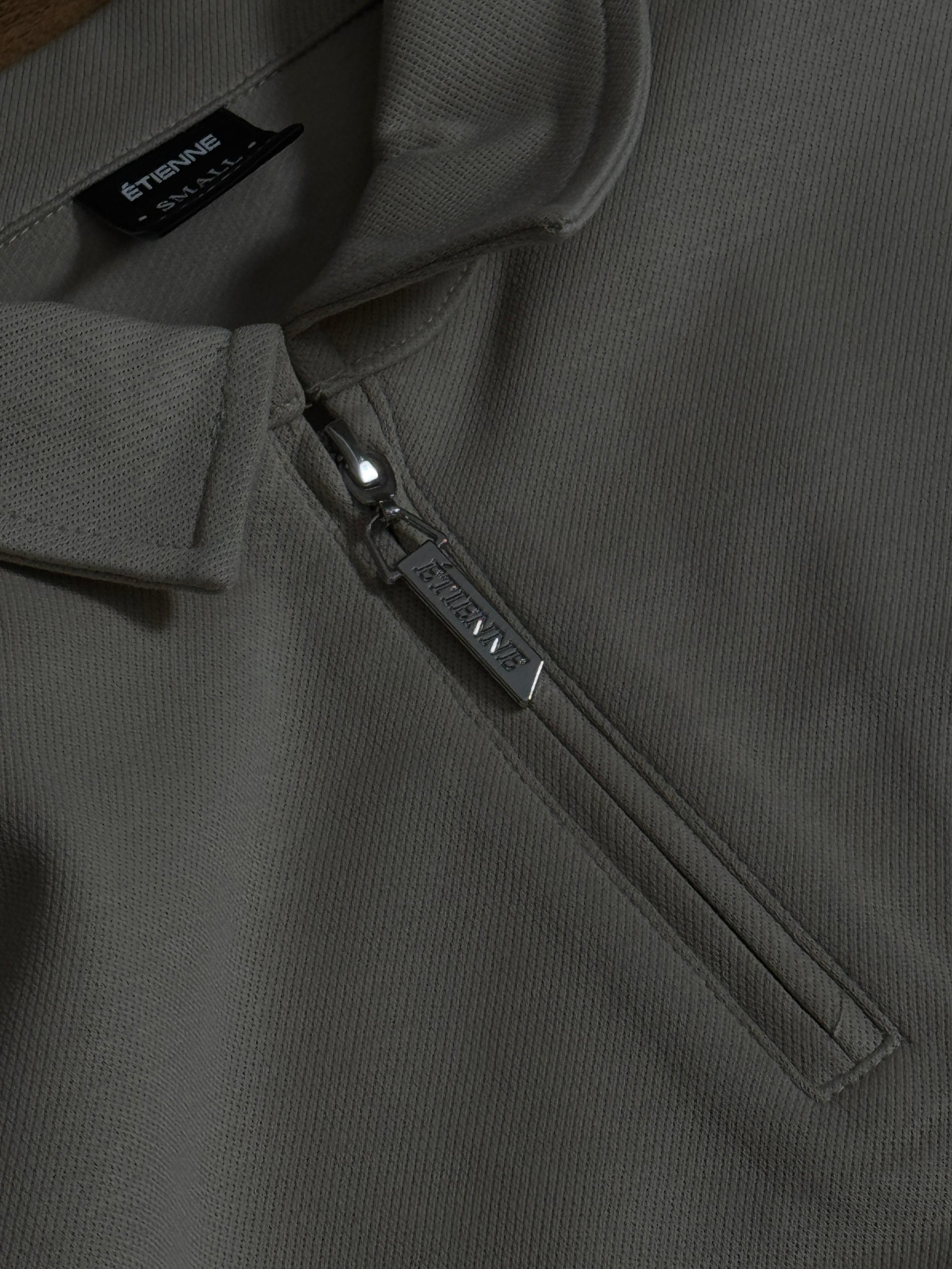 1/4 Zip Polo - Taupe Grey.