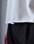 Raw Cut Cropped T-Shirt - Pearl White.