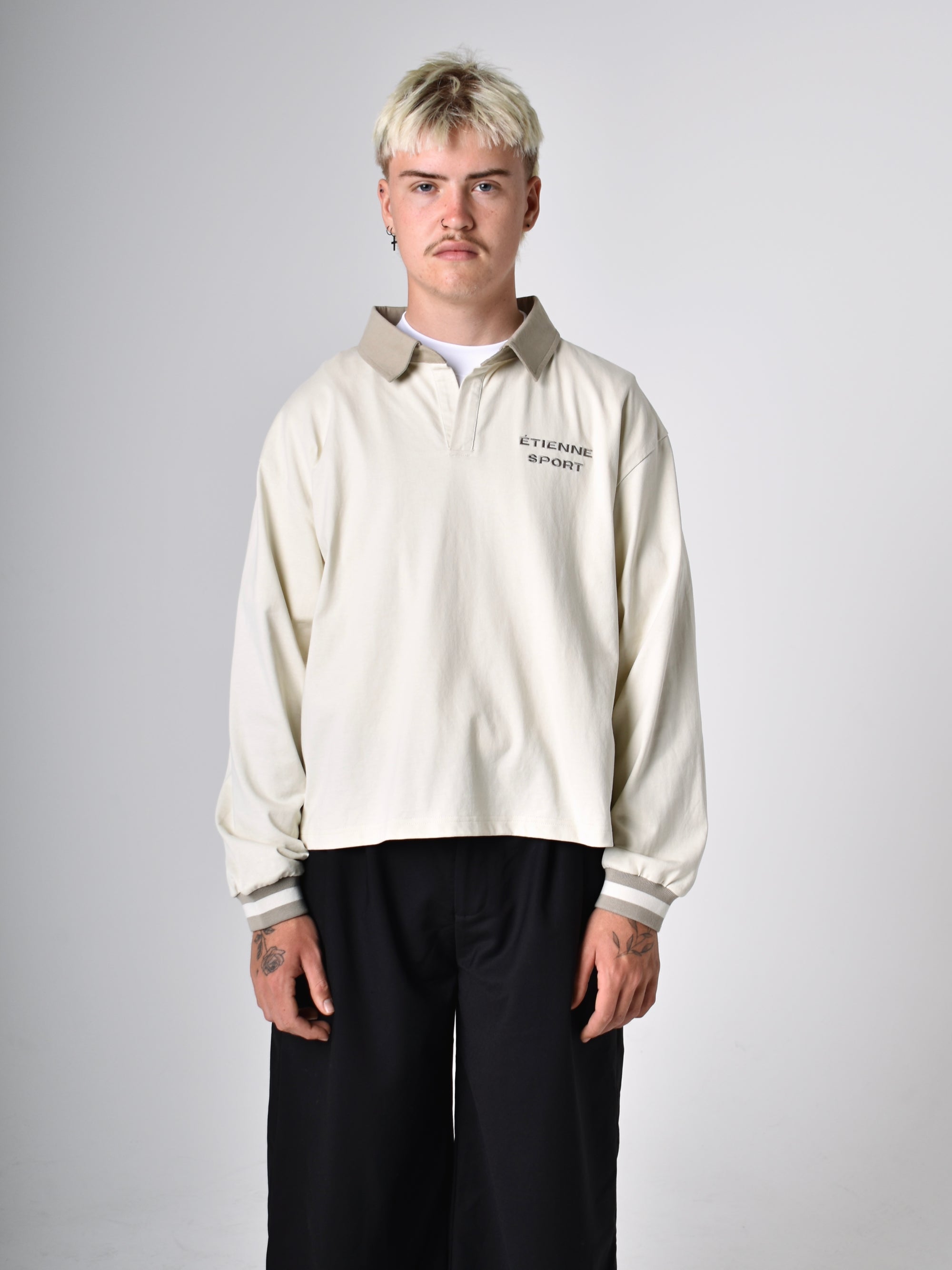 Rugby Polo - Stone/Cream.