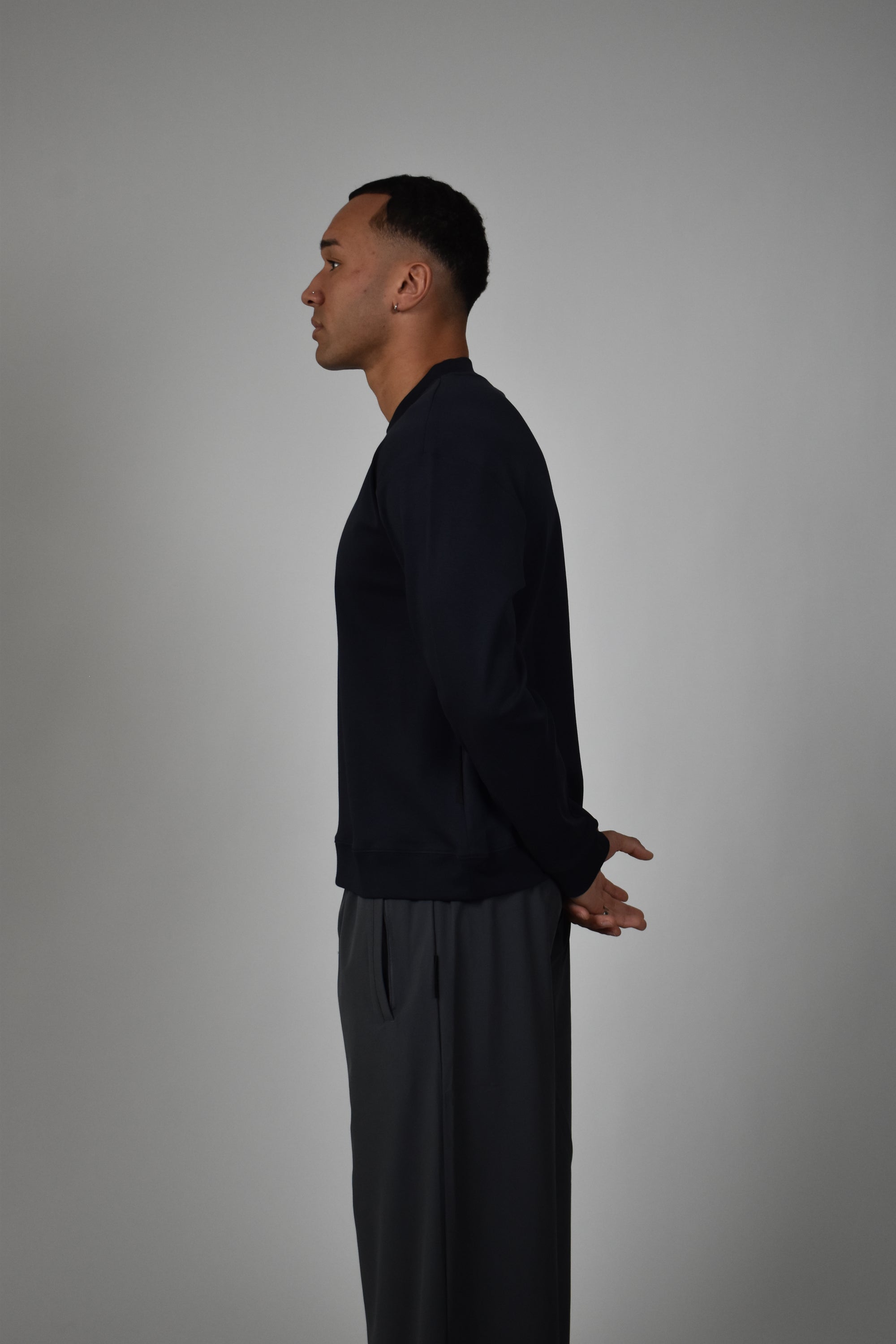 Premium L/S Blank - Navy.