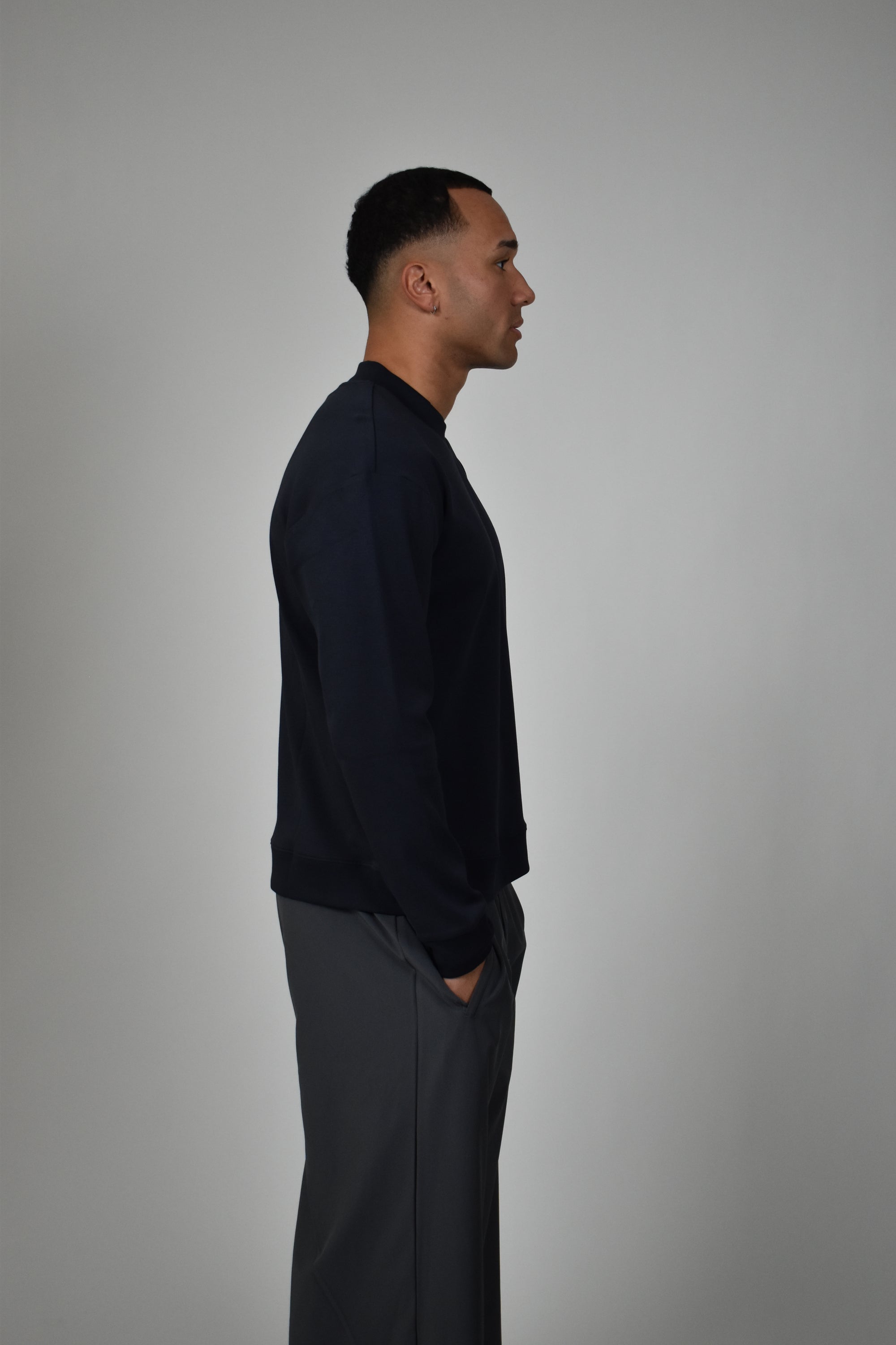 Premium L/S Blank - Navy.