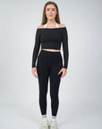 Off Shoulder Long Sleeve - Black.