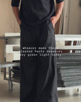 Wide Leg Pleated Pant - Black.